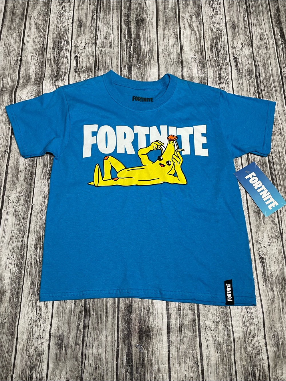 Youth Large 10/12 Fortnite Banana Man Graphic Shirt New w Tag BUT has spot on ba